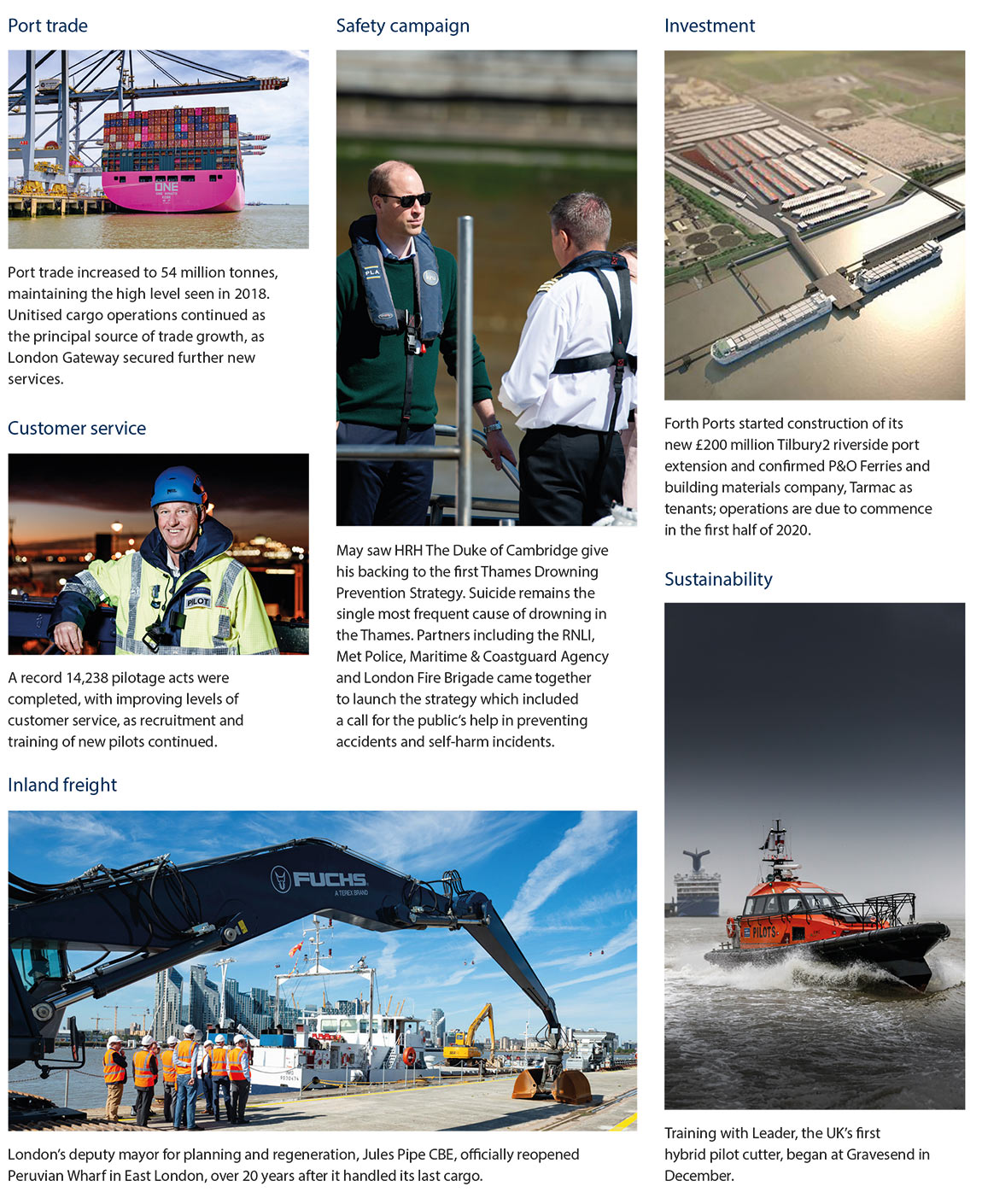 Key 2019 highlights: Our saftey campaign, improved customer service, growing trade and investments