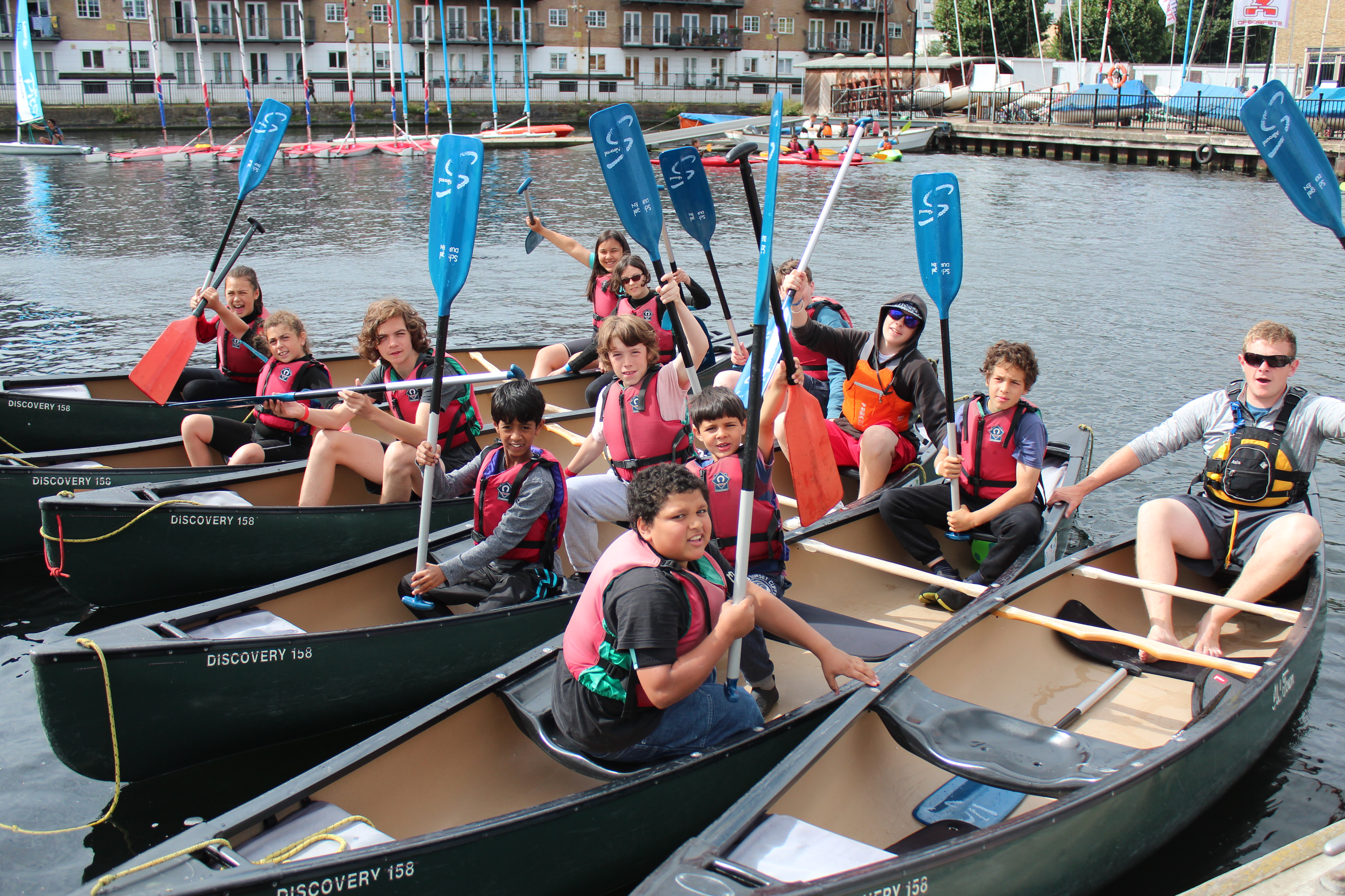 Docklands Sailing and Watersports Centre participants in boats
