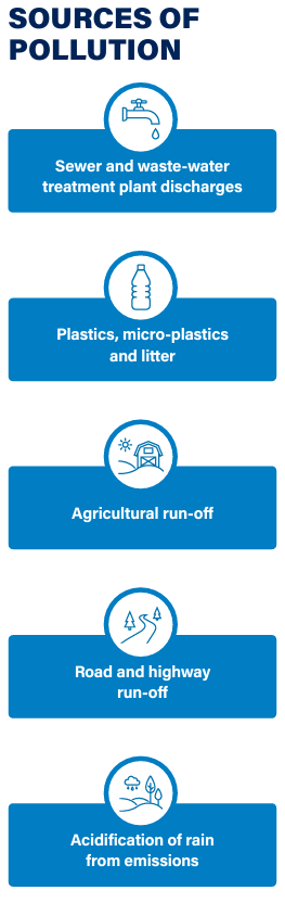 Chart showing sources of pollution