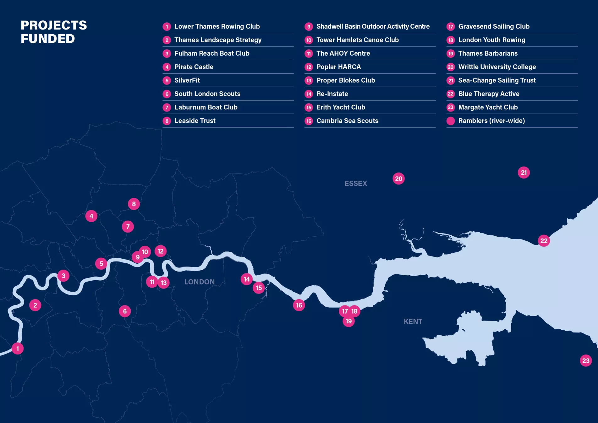 Active Thames Impact Report 2023 Projects Funded Map