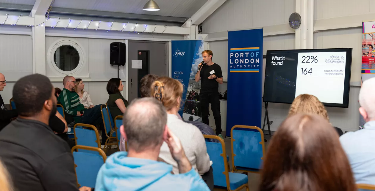 Tom Marley, Founder of Played, speaking at Active Thames Hub 2025