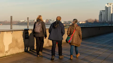 Thames Path Trio Walking Woolwich