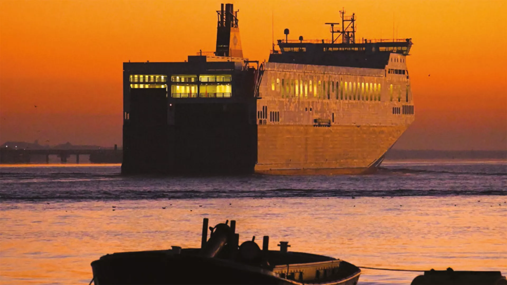 ship sunrise river