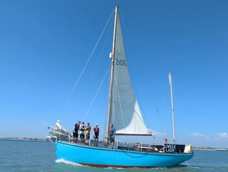Lively Lady at sea with participants on board