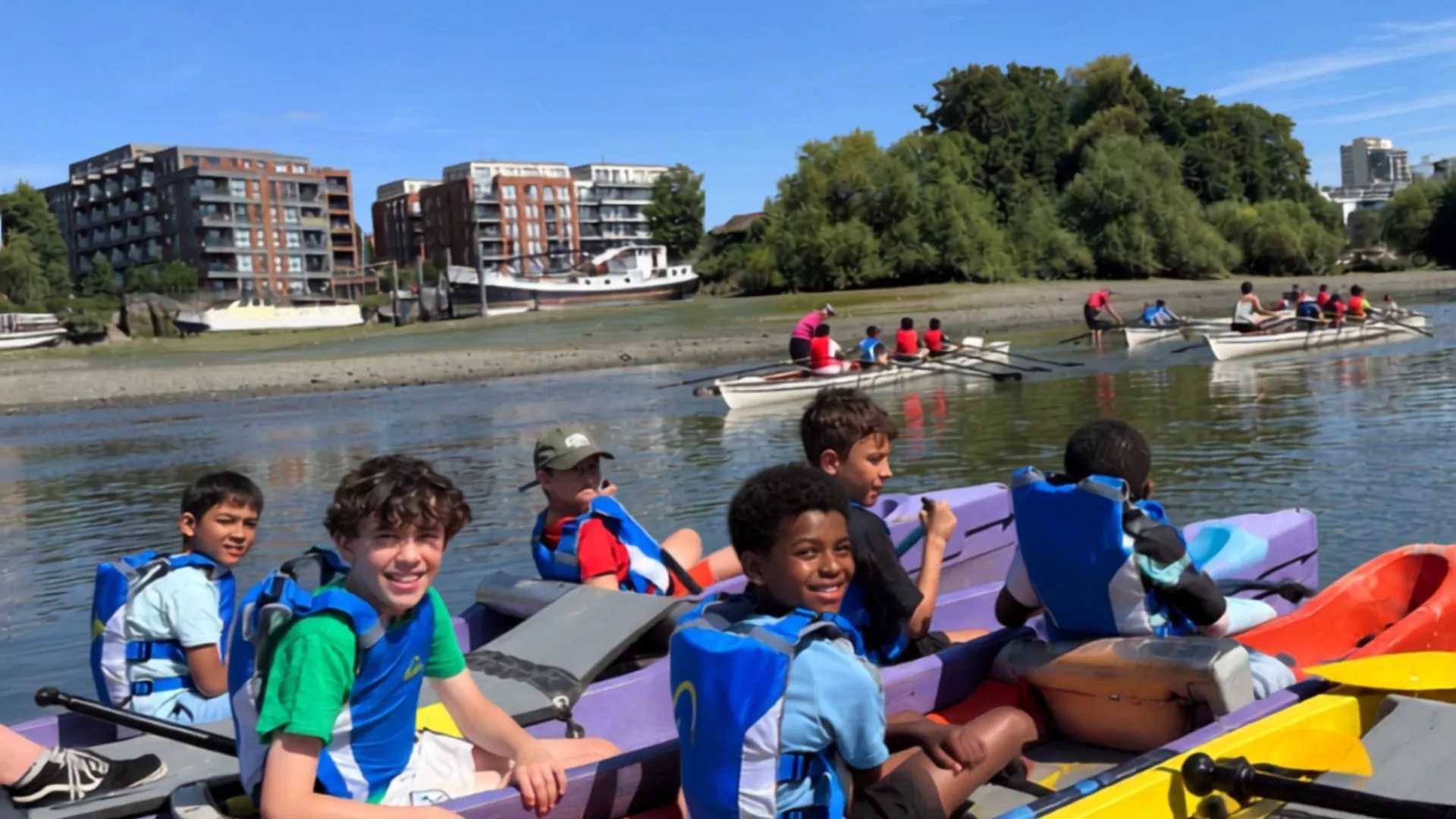 Young people doing watersports activities on the Thames Credit: Brentford Community Boat House