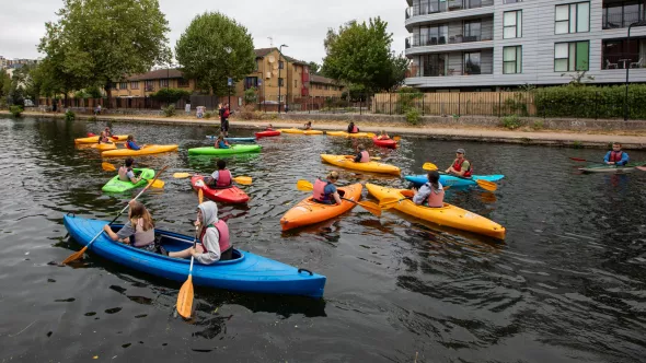 Laburnum Boat Club members in kayaks