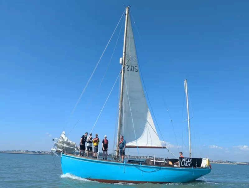 Lively Lady at sea with participants on board